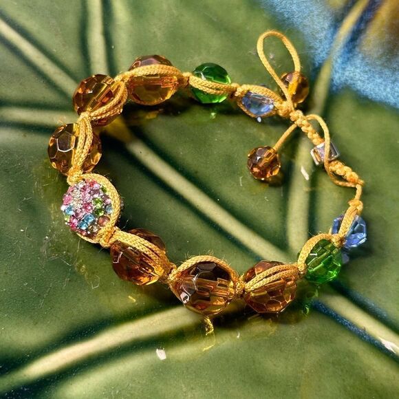 Handcrafted Crystal Bracelet Adjustable - Picture 1 of 2